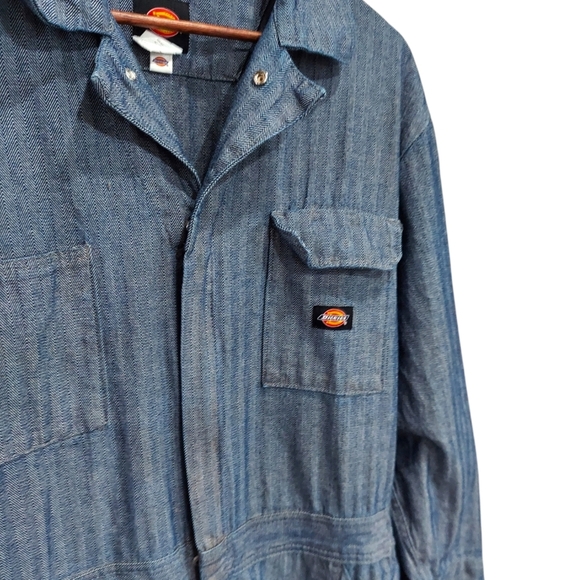 Dickies Fisher Stripe Cotton Coveralls Workwear Utility - Picture 3 of 15